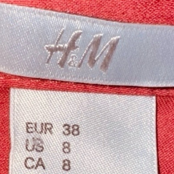 H&M Orange Shirt Dress Belted Short Sleeve Pockets Size 8 NWOT Summer - Picture 4 of 6